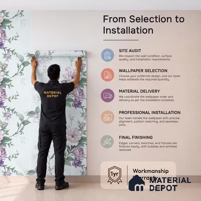 52513-3 | Blue Peony Trail Floral Wallpaper - 5 Meter x 42 Inches, 57.41 Sq. Ft.