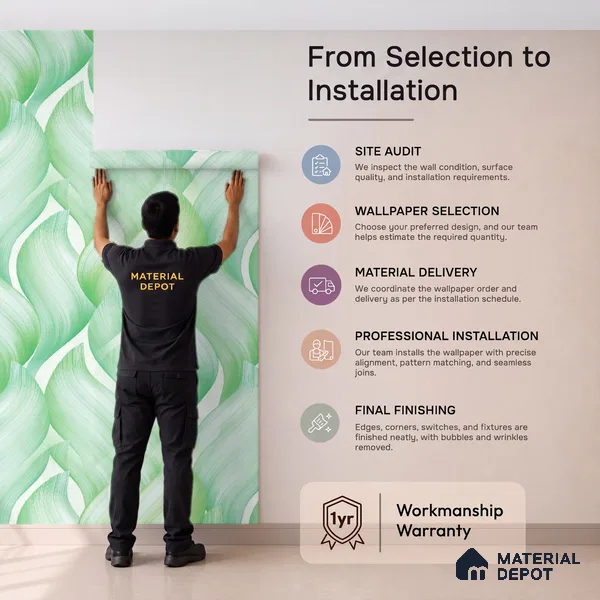 TC 714 | Mint Green Twisted Ribbon Abstract Look Wallpaper 5 Meter x 42 Inch - 57 Sq. Ft.