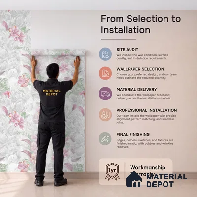 TC 734 | 5 Meter x 42 Inch  Florals Look Wallpaper - 57 Sq. Ft.