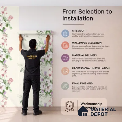 81403-2 | 5 Meter x 42 Inch  Florals Look Wallpaper - 57 Sq. Ft.