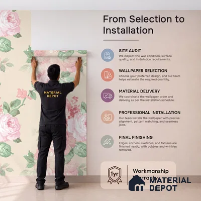 81398-3 | Peach Pink Rose Trail Floral Wallpaper - 5 Meter x 42 Inch, 57 Sq. Ft.
