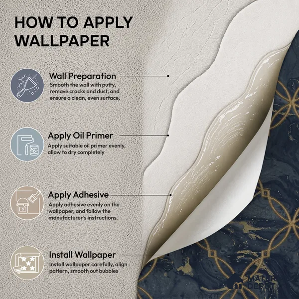 88499-3 | Navy & Gold Circle Lattice PVC Patterned Wallpaper - 5 Meter x 42 Inch, 57 Sq. Ft. (Min. 15% Wastage)