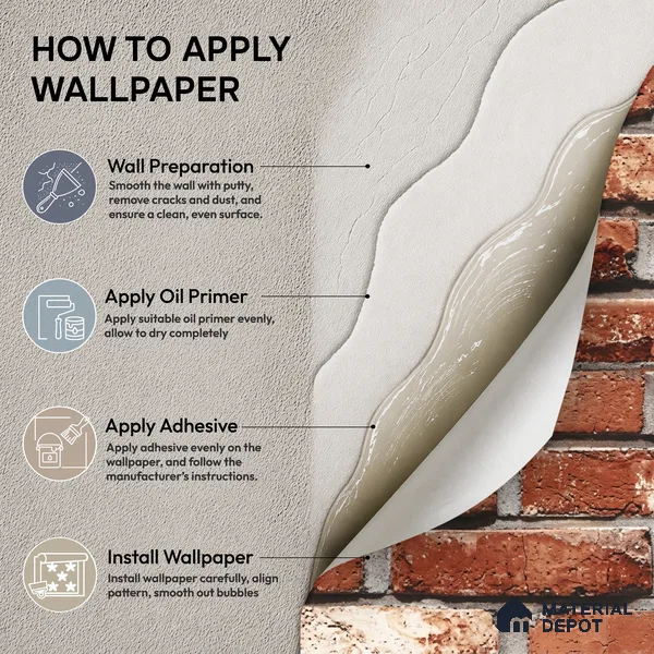 87033-3 | 5 Meter x 42 Inch PVC Brick Look Wallpaper - 57 Sq. Ft. | Minimum 15% wastage during installation