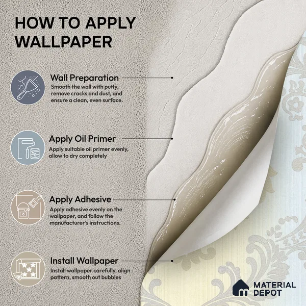 88477-2 | 5 Meter x 42 Inch PVC Damask Look Wallpaper - 57 Sq. Ft. | Minimum 15% wastage during installation