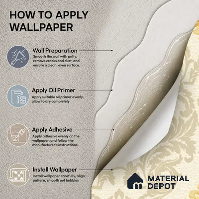 88474-2 | 5 Meter x 42 Inch PVC Damask Look Wallpaper - 57 Sq. Ft. | Minimum 15% wastage during installation
