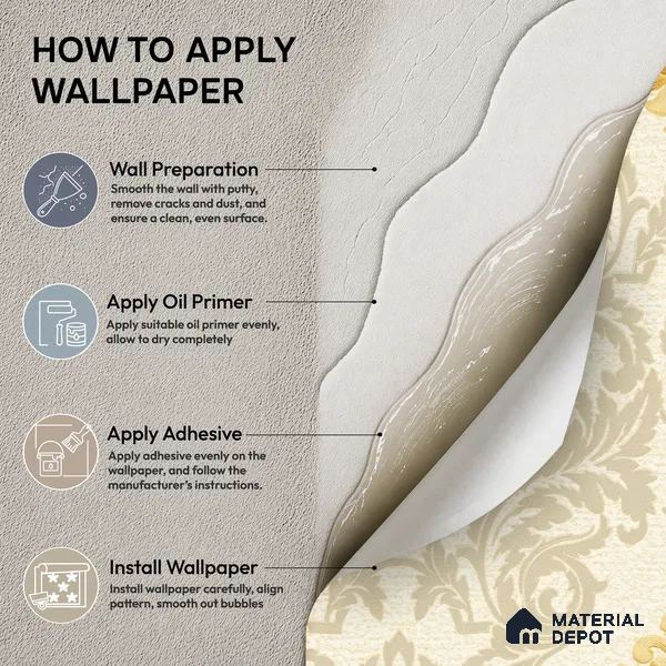 88474-2 | 5 Meter x 42 Inch PVC Damask Look Wallpaper - 57 Sq. Ft. | Minimum 15% wastage during installation