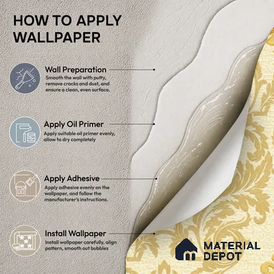 88474-3 | 5 Meter x 42 Inch PVC Damask Look Wallpaper - 57 Sq. Ft. | Minimum 15% wastage during installation