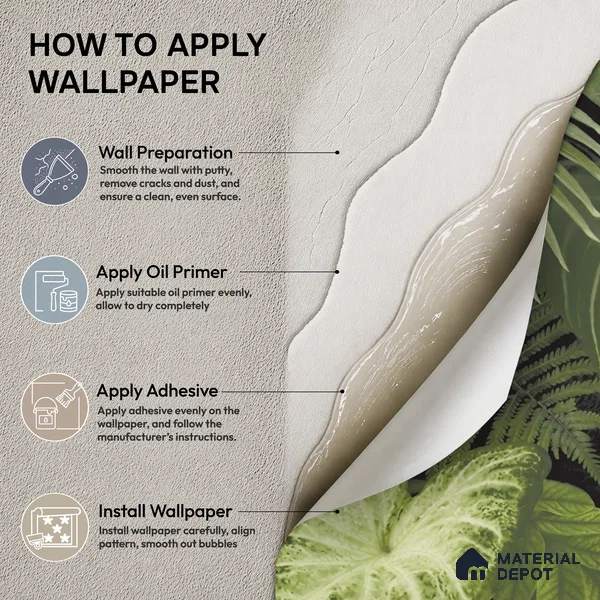 74016-3 | Green Palm Jungle PVC Floral Wallpaper - 5 Meter x 42 Inch, 57 Sq. Ft. (Min. 15% Wastage)