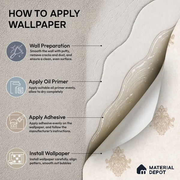 74024-2 | 5 Meter x 42 Inch PVC Damask Look Wallpaper - 57 Sq. Ft. | Minimum 15% wastage during installation