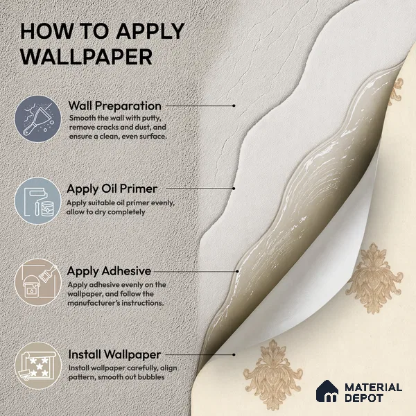 74024-3 | 5 Meter x 42 Inch PVC Damask Look Wallpaper - 57 Sq. Ft. | Minimum 15% wastage during installation