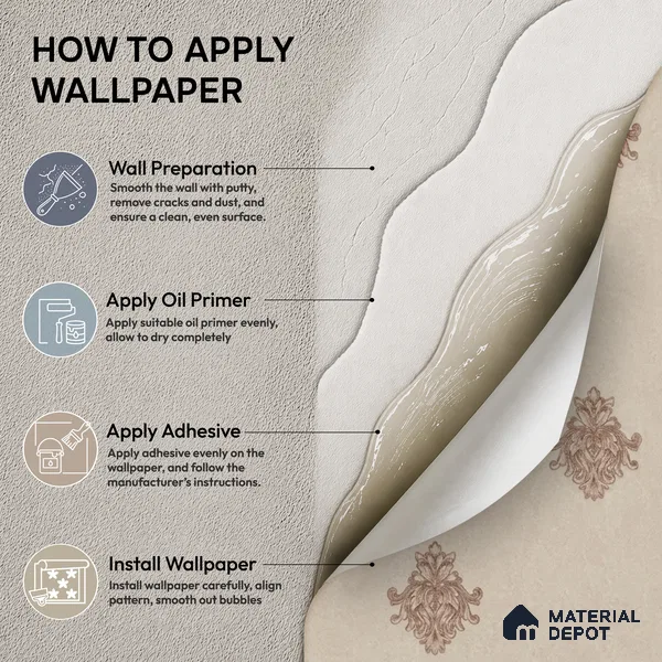 74024-4 | 5 Meter x 42 Inch PVC Damask Look Wallpaper - 57 Sq. Ft. | Minimum 15% wastage during installation