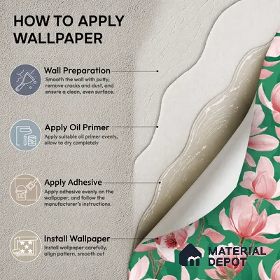 TC 708 | Green Magnolia Bloom Floral Wallpaper - 5 Meter x 42 Inch, 57 Sq. Ft.