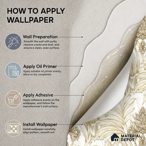 TC 729 | Cream Gold Palm Damask Floral Wallpaper - 5 Meter x 42 Inch, 57 Sq. Ft.