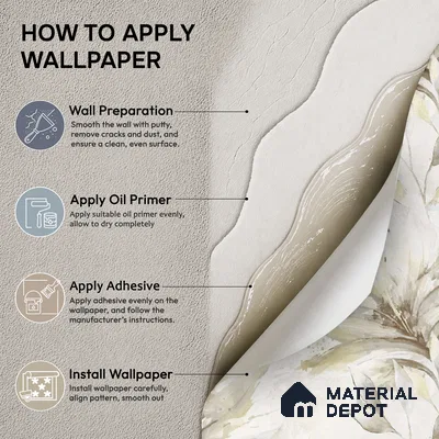 TC 794 | Cream Olive Lily Leaves Floral Wallpaper - 5 Meter x 42 Inch, 57 Sq. Ft.