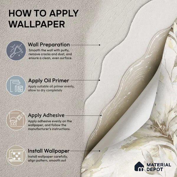 TC 794 | Cream Olive Lily Leaves Floral Wallpaper - 5 Meter x 42 Inch, 57 Sq. Ft.