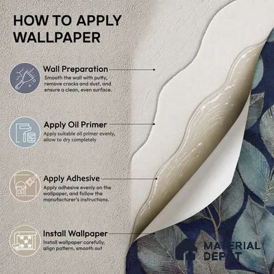 2109 -1 | Navy Veined Leaves Floral Wallpaper - 10 Meter x 21 Inches, 57.41 Sq. Ft.