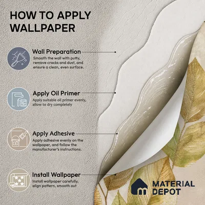 2109 -4 | Gold Veined Leaves Floral Wallpaper - 10 Meter x 21 Inches, 57.41 Sq. Ft.