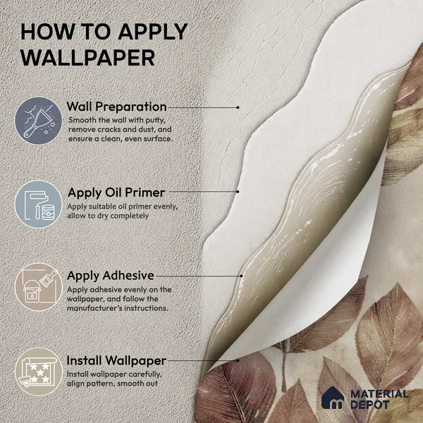 2109 -5 | Mauve Veined Leaves Floral Wallpaper - 10 Meter x 21 Inches, 57.41 Sq. Ft.