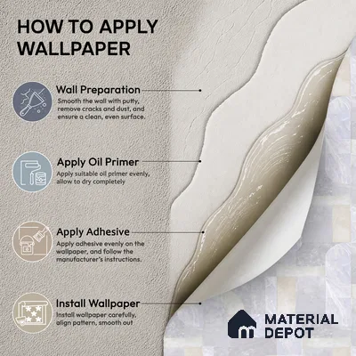 OR03-1 | White & Lavender Marble Block Mosaic PVC Patterned Wallpaper - 5 Meter x 42 Inch, 57 Sq. Ft. (Min. 15% Wastage)
