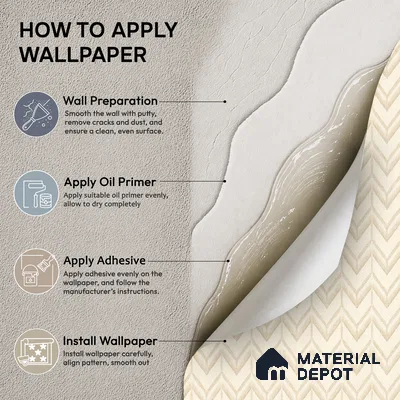 OR04-1 | Cream Herringbone PVC Patterned Wallpaper - 5 Meter x 42 Inch, 57 Sq. Ft. (Min. 15% Wastage)