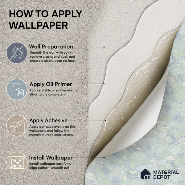 OR06-3 | Sage Green Scallop Fan Mosaic PVC Patterned Wallpaper - 5 Meter x 42 Inch, 57 Sq. Ft. (Min. 15% Wastage)