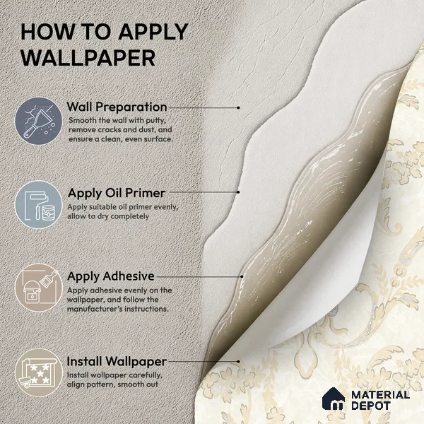 OR09-2 | Off-White Classic Scroll Damask PVC Patterned Wallpaper - 5 Meter x 42 Inch, 57 Sq. Ft. (Min. 15% Wastage)