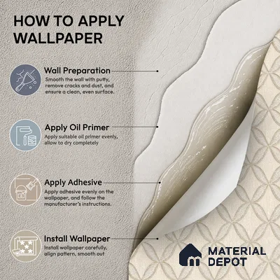 OR10-1 | Warm Beige Oval Trellis Lattice PVC Patterned Wallpaper - 5 Meter x 42 Inch, 57 Sq. Ft. (Min. 15% Wastage)