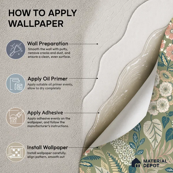 A76603 | 10 Meter x 21 Inches Florals Look Wallpaper - 57.37 Sq. Ft. | Minimum 15% wastage during installation
