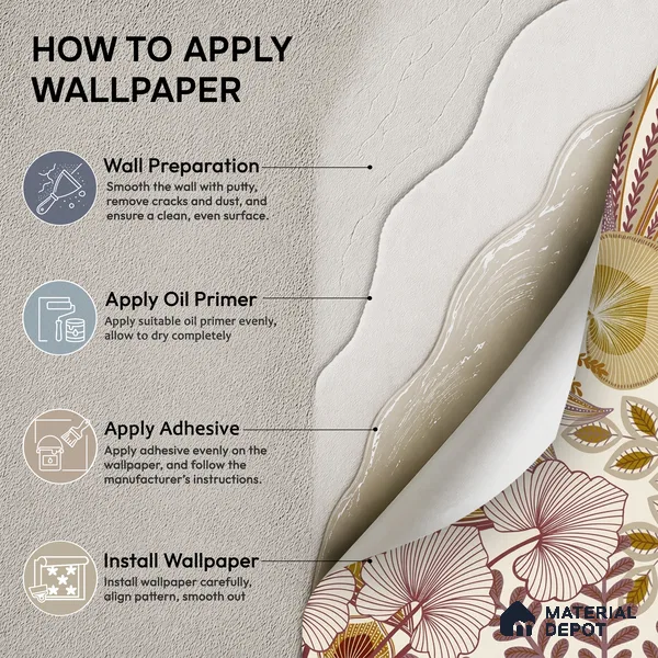A69001 | 10 Meter x 21 Inches Florals Look Wallpaper - 57.37 Sq. Ft. | Minimum 15% wastage during installation