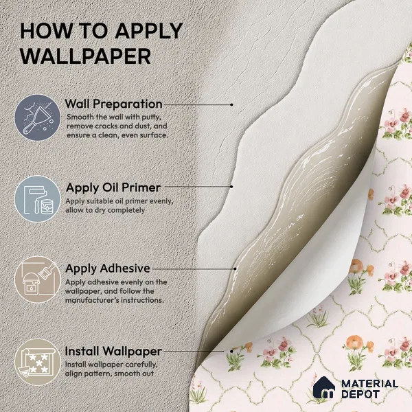 81402-2 | Blush Pink Floral Trellis Patterned Wallpaper - 5 Meter x 42 Inch, 57 Sq. Ft.