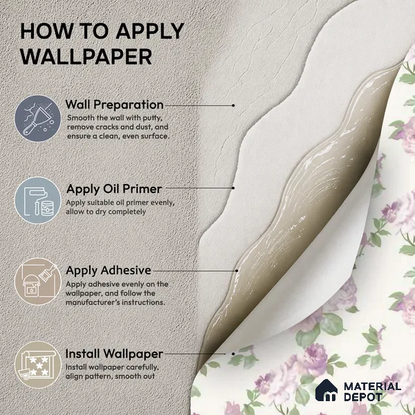 81398-2 | Ivory Lilac Rose Trail Floral Wallpaper - 5 Meter x 42 Inch, 57 Sq. Ft.