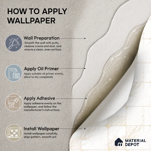 M21-1 | White & Gold Marble Tile Grid Patterned Wallpaper - 10 Meter x 21 Inches, 57.37 Sq. Ft. (Min. 15% Wastage)