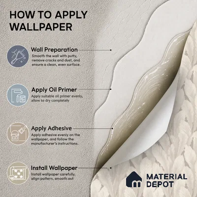 M18-4 | Greige Feather Plume Floral Wallpaper - 10 Meter x 21 Inches, 57.37 Sq. Ft. (Min. 15% Wastage)