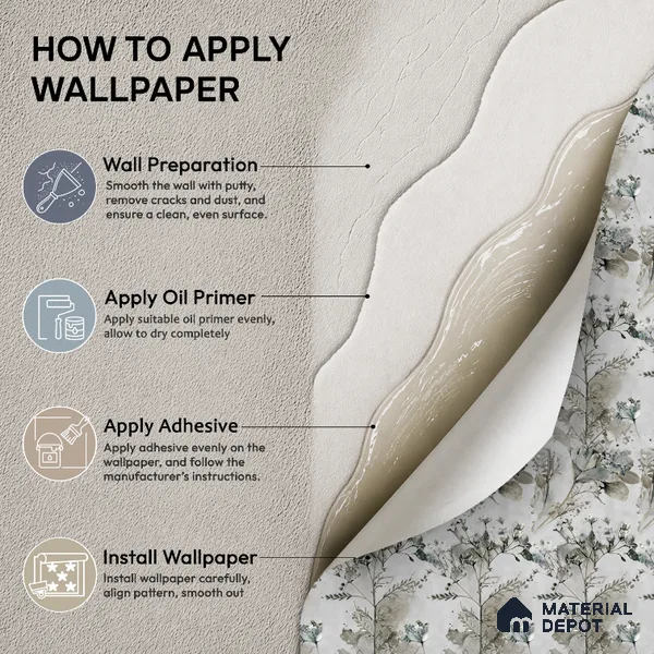 02-555-02 | 10 Meter x 21 Inches Florals Look Wallpaper - 57.41 Sq. Ft.