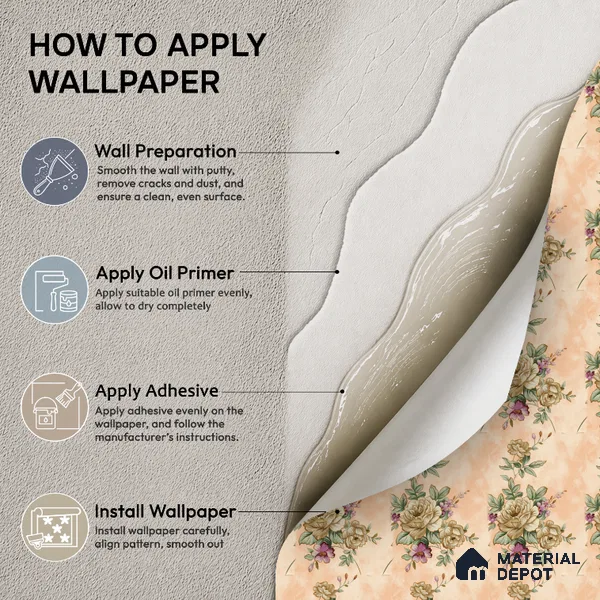 22-555-22 | 10 Meter x 21 Inches Florals Look Wallpaper - 57.41 Sq. Ft.