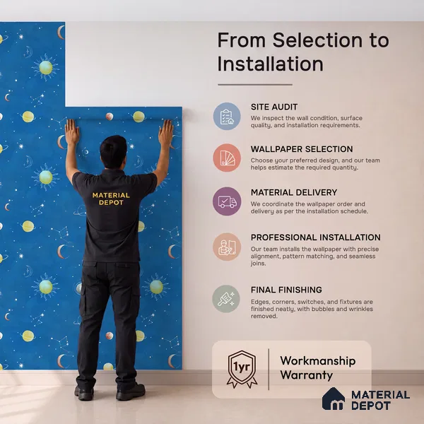 KD4011-3 | 10 Meter x 21 Inches Space Look Wallpaper - 57.41 Sq. Ft. | Minimum 15% wastage during installation