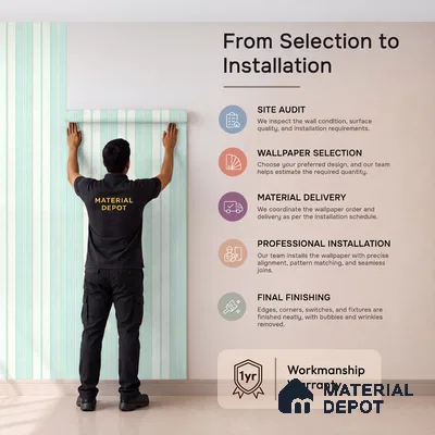 KD4014-2 | 10 Meter x 21 Inches Stripes Look Wallpaper - 57.41 Sq. Ft. | Minimum 15% wastage during installation