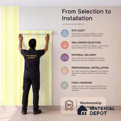 KD4014-4 | 10 Meter x 21 Inches Stripes Look Wallpaper - 57.41 Sq. Ft. | Minimum 15% wastage during installation