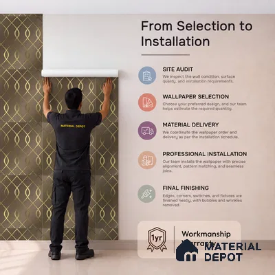 WK25-2512 | Brown & Gold Ogee Trellis Patterned Wallpaper - 10 Meter x 21 Inches, 57.41 Sq. Ft. (Min. 15% Wastage)