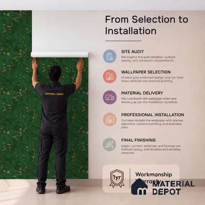 WK25-2531 | Green & Gold Malachite Marble Patterned Wallpaper - 10 Meter x 21 Inches, 57.41 Sq. Ft. (Min. 15% Wastage)