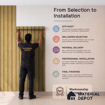88581-2 | 5 Meter x 42 Inch PVC Wood Look Wallpaper - 57 Sq. Ft. | Minimum 15% wastage during installation