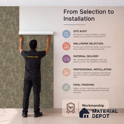 ST021044 | Olive Rust Mottled Stone PVC Patterned Wallpaper - 10.05 Meter x 20.86 Inches, 57.33 Sq. Ft. (Min. 15% Wastage)