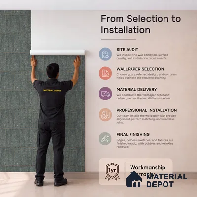 ST021060 | Teal Stone Brick Block PVC Patterned Wallpaper - 10.05 Meter x 20.86 Inches, 57.33 Sq. Ft. (Min. 15% Wastage)