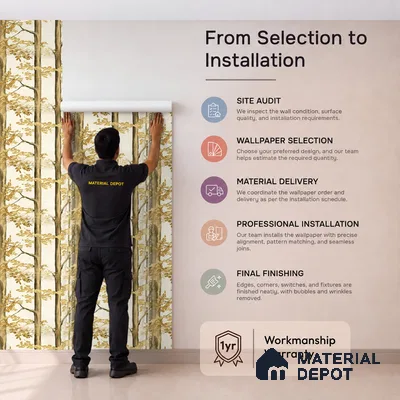 FE502-3 | 10 Meter x 21 Inch PVC Tropical Look Wallpaper - 57 Sq. Ft. | Minimum 15% wastage during installation