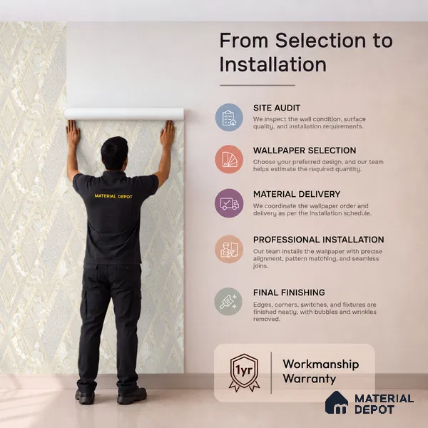 AA100102 | Ivory Marble Diamond Trellis PVC Geometric Wallpaper - 9.5 Meter x 21 Inch, 55 Sq. Ft. (Min. 15% Wastage)