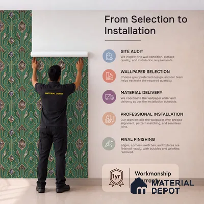 AA101106 | Emerald & Gold Marble Diamond Panel PVC Patterned Wallpaper - 9.5 Meter x 21 Inch, 55 Sq. Ft. (Min. 15% Wastage)