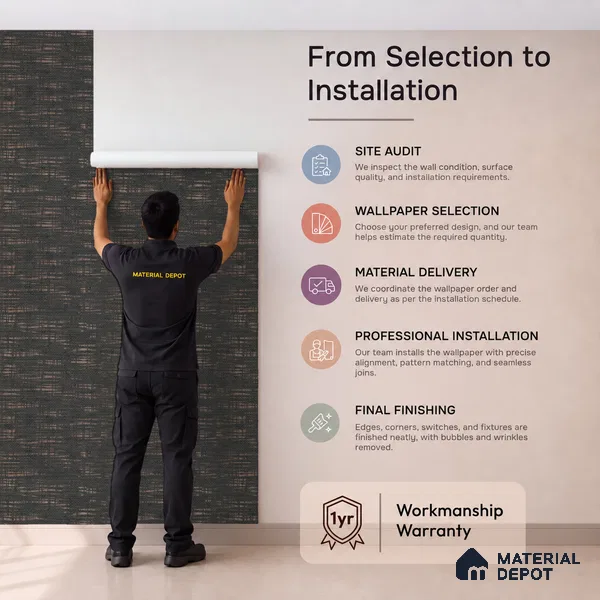 AMBL23424 | Black Frayed Ikat Textured Wallpaper - 10 Meter x 21 Inches, 57.05 Sq. Ft. (Min. 15% Wastage)