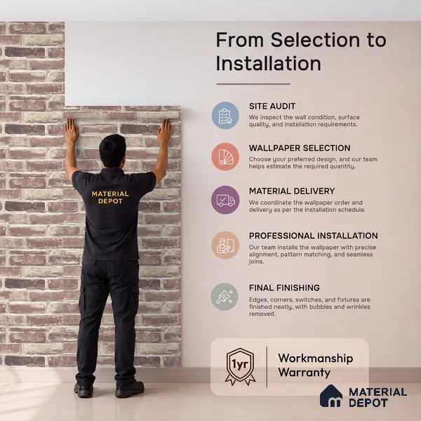 RD2662 | 10 Meter x 21 Inch PVC Brick Look Wallpaper - 57 Sq. Ft. | Minimum 15% wastage during installation