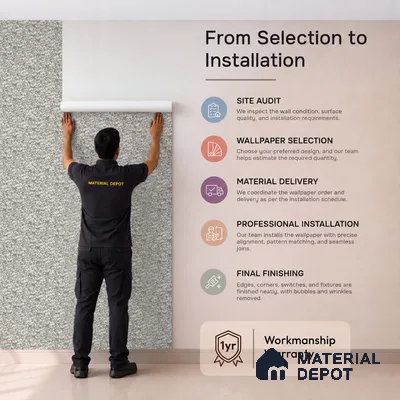 23819 | Taupe Grey Woven Floral Patterned Wallpaper - 10 Meter x 21 Inches, 57.41 Sq. Ft. (Min. 15% Wastage)