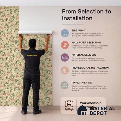 23822 | Sand Berry Sprigs Floral Wallpaper - 10 Meter x 21 Inches, 57.41 Sq. Ft. (Min. 15% Wastage)